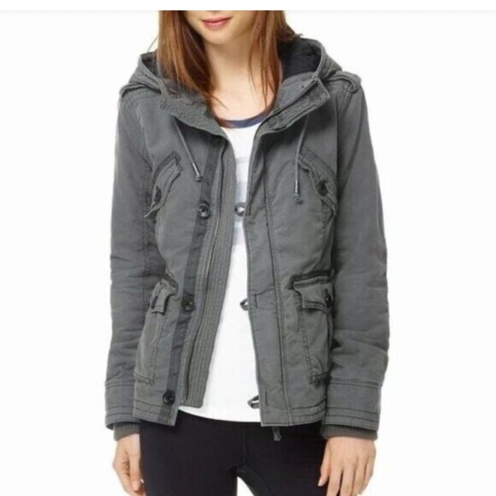 TNA Gray Utility Platoon Jacket with Hood and Zipper